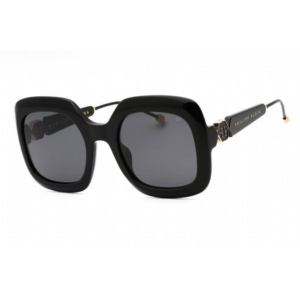 Philipp Plein Women's Sunglasses - Shiny Black Plastic Oversized Frame | SPP065S 0700 ,