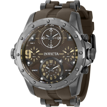 Invicta Men's Watch - Coalition Forces Quartz Grey Steel and Brown Strap | 39357 ,