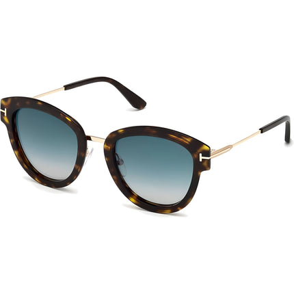 Tom Ford Women's Sunglasses - Dark Havana Frame Gradient Green Lens | FT0574 52P ,