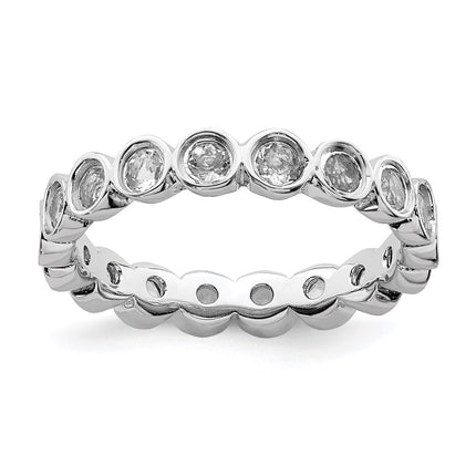 Sterling Silver Stackable Expressions White Topaz Ring | QSK389 ,