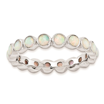 Sterling Silver Stackable Expressions Created Opal Ring | QSK985 ,