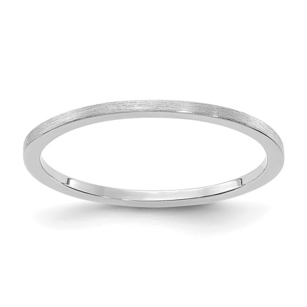 14K White Gold 1.2mm Flat Satin Stackable Band | STK23-120W ,