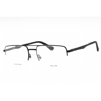 Police Men's Eyeglasses - Semi Matte Black Metal Square Full Rim Frame | VPLG71M 0531 ,