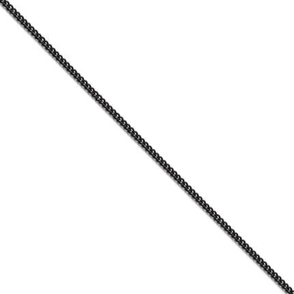 Stainless Steel Polished Black IP-plated 2.25mm Round Curb Chain | SRN1607 ,
