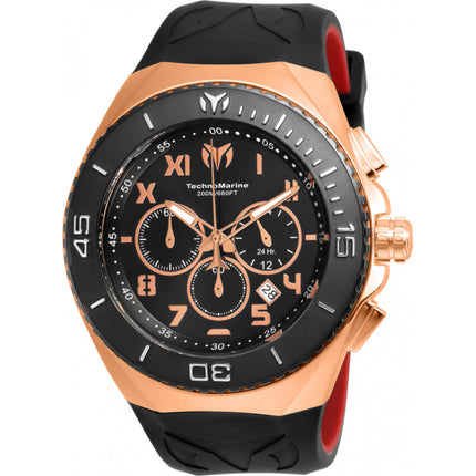 Technomarine Men's Watch - Manta Ocean Chrono Rose Gold and Black Dial | TM-215064 ,