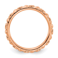 Sterling Silver Stackable Expressions Rose Gold-plated Flower Ring | QSK2059 ,