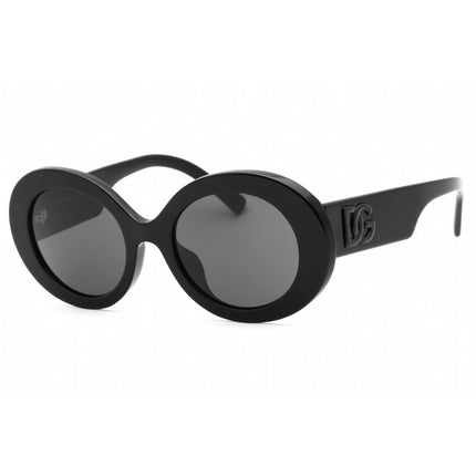 Dolce & Gabbana Women's Sunglasses - Black Oval Frame Dark Grey Lens | 0DG4448F 501/87 ,