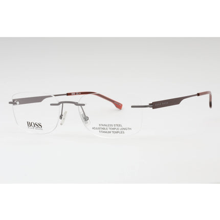 Hugo Boss Men's Eyeglasses - Matte Ruthenium Burgundy Rimless | BOSS 1265/C 0R3Z 00 ,