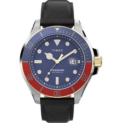Timex Men's Automatic Watch - Harborside Coast Blue Dial Black Strap | TW2V72200VQ ,