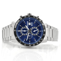 Citizen Men's Quartz Watch - Chronograph Black Bezel Blue Dial Bracelet | AN3600-59L ,