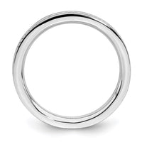 Sterling Silver Stackable Expressions Rhodium Channeled Ring | QSK1619 ,