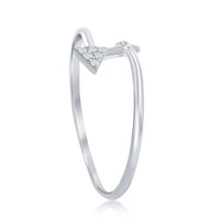 Sterling Silver Overlapping Arrow Ring - W-9859 ,