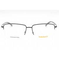 Timberland Men's Eyeglasses - Shiny Black Rectangular Half Rim Frame | TB1773 001 ,