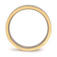 Titanium Polished Yellow IP Grooved Comfort Back Ring | TB471 ,