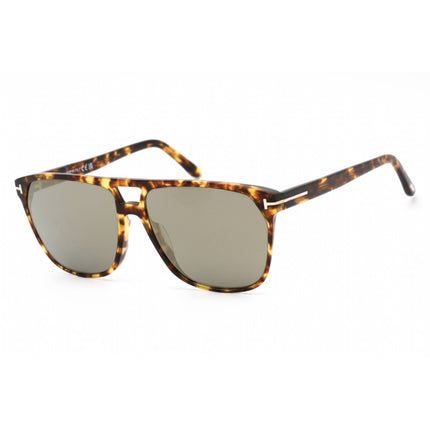 Tom Ford Men's Sunglasses - Shiny Vintage Havana Plastic Pilot Frame | FT0679 56C ,