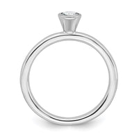 Sterling Silver Stackable Expressions High 4mm Round White Topaz Ring | QSK461 ,