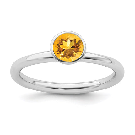 Sterling Silver Stackable Expressions High 5mm November Swarovski Ring | QSK971 ,