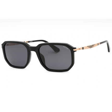Police Men's Sunglasses - Shiny Black Acetate Geometric Full Rim Frame | SPLF67 0700 ,