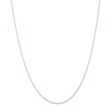 14k Rose Gold .5 mm Cable Rope Chain (CARDED) | 5RR ,