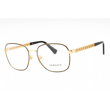 Versace Unisex Eyeglasses - Havana/Gold Metal Square Full Rim Frame | 0VE1290 1499 ,