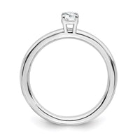 Sterling Silver Stackable Expressions Rhodium White Topaz Ring | QSK1902 ,