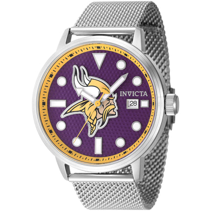 Invicta Men's Watch - NFL Minnesota Vikings Purple Dial Steel Mesh Bracelet | 47990 ,