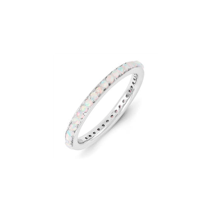Sterling Silver Stackable Expressions Created Opal Ring | QSK1166 ,