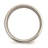 Titanium Sterling Silver Inlay Flat 8mm Polished Band | TB209 ,