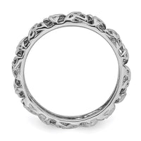 Sterling Silver Stackable Expressions Rhodium Celtic Knot Ring | QSK2011 ,