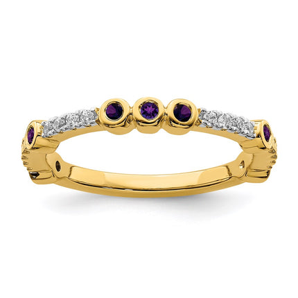 14k Stackable Expressions Amethyst and Diamond Ring | SK2065 ,