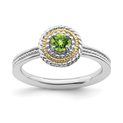 Sterling Silver & 14k Stackable Expressions Sterling Silver Peridot Ring | QSK921 ,