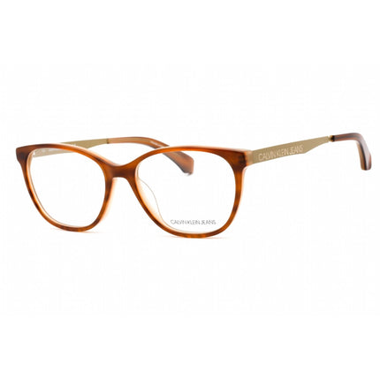 Calvin Klein Jeans Unisex Eyeglasses - Amber Horn/Beige Cat Eye Frame | CKJ481 244 ,