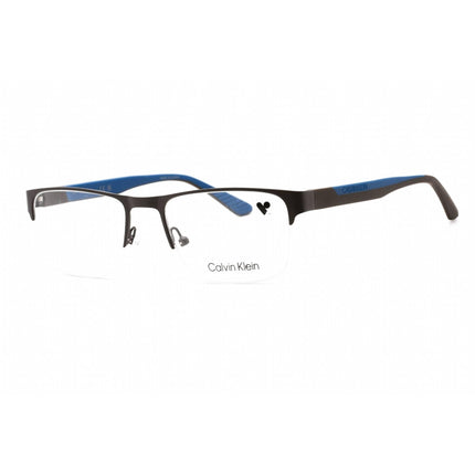 Calvin Klein Men's Eyeglasses - Matte Brown Half Rim Frame Clear Lens | CK21304 201 ,