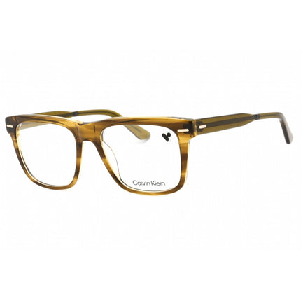 Calvin Klein Men's Eyeglasses - Striped Olive Full Rim Rectangular Frame | CK22538 317 ,