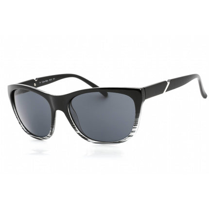 Calvin Klein Retail Women's Sunglasses - Black Stripes Square Plastic | R655S 003 ,
