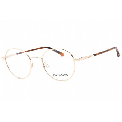 Calvin Klein Unisex Eyeglasses - Shiny Gold Round Metal Frame Clear Lens | CK20315 717 ,