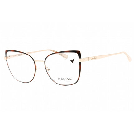 Calvin Klein Women's Eyeglasses - Havana Gold Cat Eye Frame Clear Lens | CK22101 213 ,