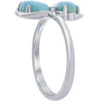 Women's Ring - Sterling Silver Larimar Cat, Size 9 | W-2811-9 ,