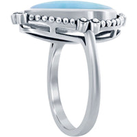 Women's Ring - Pear-Shaped Larimar Oxidized, Size 9 | W-2678-9 ,