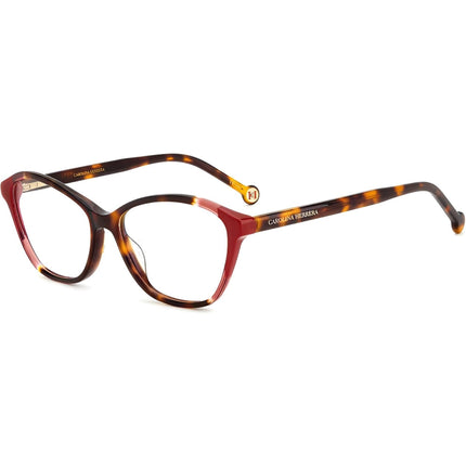 Carolina Herrera Women's Eyeglasses - Havana Red Plastic Cat Eye Frame | HER 0122 0O63 ,