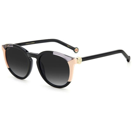 Carolina Herrera Women's Sunglasses - Black Nude Round Acetate Frame | CH 0053/S 0KDX ,