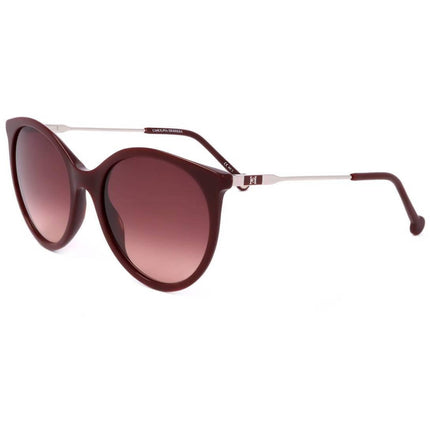 Carolina Herrera Women's Sunglasses - Burgundy Round Frame Pink Lens | CH 0069/S 0LHF ,