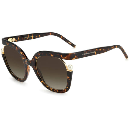 Carolina Herrera Women's Sunglasses - Havana Full Rim Cat Eye Frame | CH 0003/S 0086 ,