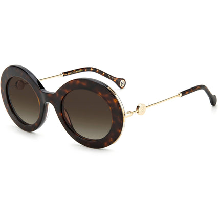 Carolina Herrera Women's Sunglasses - Havana Round Full Rim Frame | CH 0020/s 0086 ,