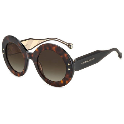 Carolina Herrera Women's Sunglasses - Havana Round Full Rim Frame | HER 0081/s 0086 ,