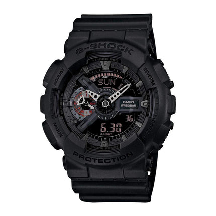 Casio Men's Alarm Watch - G-Shock Dive Resin Strap Ana-Digi Black Dial | GA110MB-1A ,