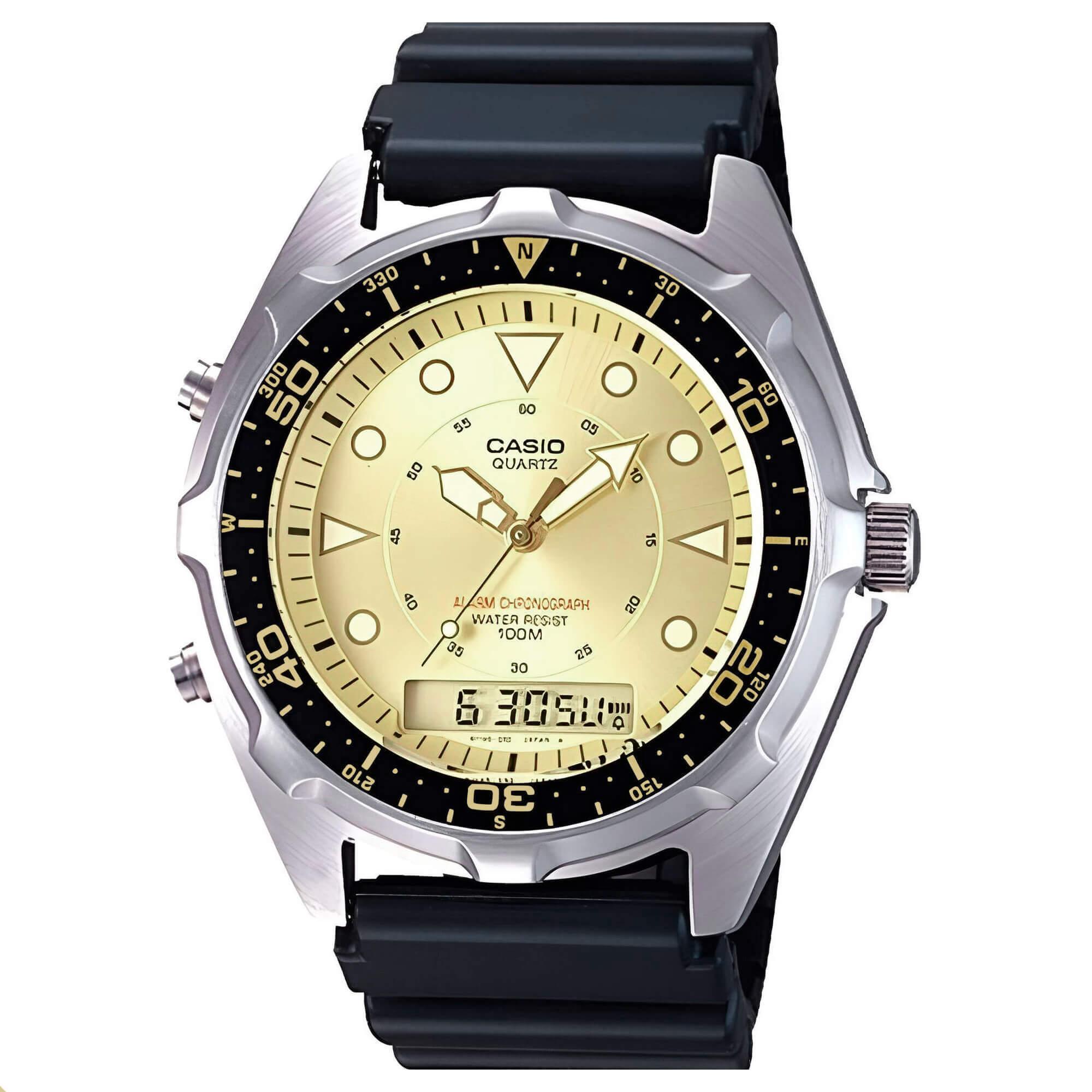 casio marine gear Casio Men's Ana-Digi Watch - Marine Gear Chrono Black Resin Strap