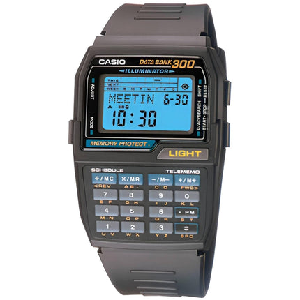 Casio Men's Digital Watch - Databank Blue Dial Black Strap Calculator | DBC-310-1Q ,