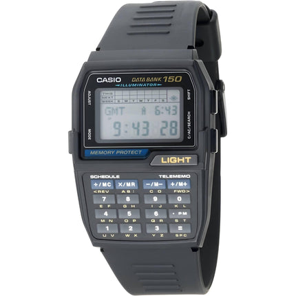 Casio Men's Digital Watch - Databank World time Grey Dial Resin Strap | DBC-150-1Q ,