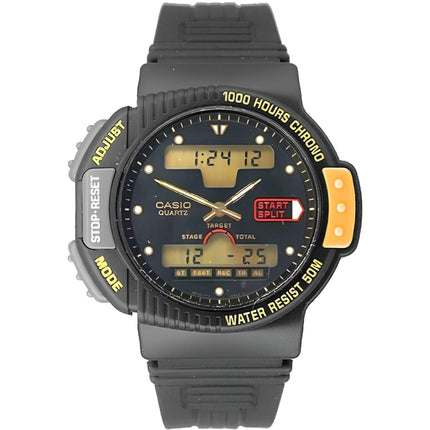 Casio Men's Watch - Black and Grey Ana-digi Dial Resin Strap Chronograph | AW-23-1E ,